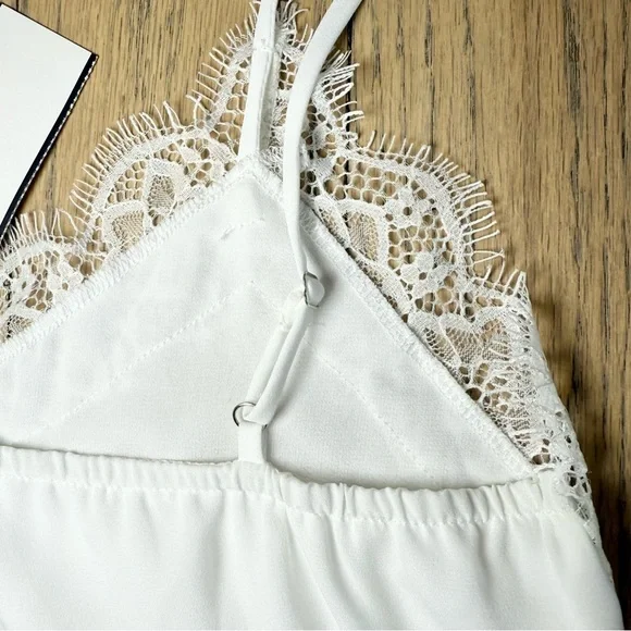 NWT LUSH Women’s White Lace Trim Cami Top Size Small - Picture 8 of 12